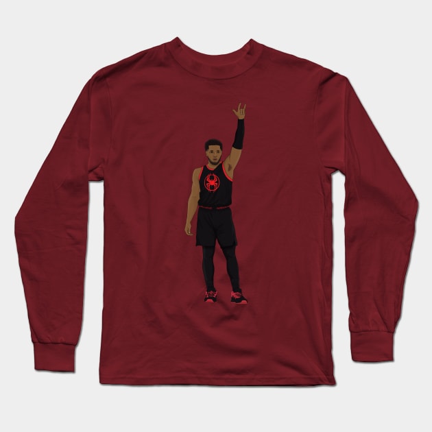 Donovan Mitchell Spida digital illustration Long Sleeve T-Shirt by fmmgraphicdesign